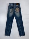 Big Group Jeans | Japanese Tiger Embroidered Straight Jeans | Dark Indigo (W:28|L:43)
