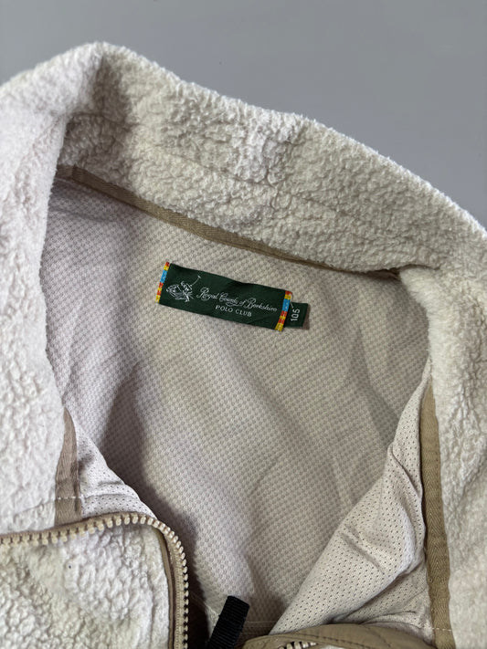 Royal County of Berkshire Polo Club | Sherpa Fleece Full Zip Cream Beige (L)