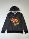 Big Train Japanese Dragon Embroidered Sherpa-Lined Hoodie – Charcoal (S/M)