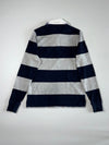 Tommy Hilfiger Block Stripe Rugby Polo Shirt — Navy / Grey Long Sleeve (S)
