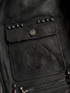 Vintage 90s Harley-Davidson Genuine Leather Studded Biker Jacket  Pyramid Studs, Belted Waist (L)