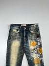 J950 (Amaterasu) Embroidered Crane Jeans (W:32 |L:43)