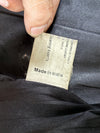 Vintage Black Leather Zip Jacket with Chest Zip Pockets, Made in India (2XL)