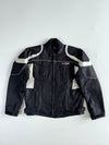Vintage Soar Black & White Panel Moto Racing Jacket (XL)