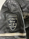 Daytona 73 Black Leather Café Racer Jacket – Quilted Shoulders & Moto Patches (S)