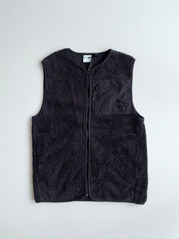 Puma | Black Sherpa Fleece Zip Vest | (S)
