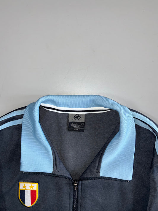 Vintage Football Shield Track Jacket | Navy/Sky Blue (L)
