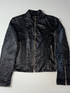 Vintage Vera Pelle Italian Leather Café Racer Jacket  Black  (S)