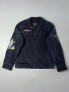 Zara Man Navy Koi Fish Embroidered Souvenir Shirt Jacket  (S)