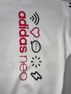 Adidas Neo Graphic Three-Stripe White Pullover Hoodie (2XL/3XL)