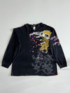 Vansion Collection Koi Fish Graphic Long Sleeve Tee – Black, Japanese Sakura Print (3XL)