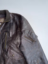 90s Armani Jeans (AJ) Vintage Brown Leather A-2 Style Flight Bomber Jacket (M/L)