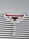 Tommy Hilfiger | White Navy Breton Stripe Henley | (M)