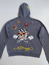 Ed Hardy 'Skull & Pistons' Rhinestone Zip-Up Jacket - Slate Grey (U.RARE) (M/L)
