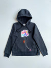 Vintage Y2K Adidas Black Balloon Graphic Fleece-Lined Hoodie women’s(S)
