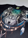 Vintage Rock Eagle Wolf Pack Graphic Tee | Glow in the Dark (XL)