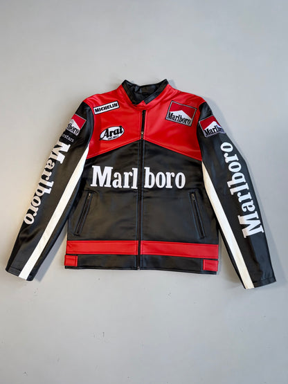 !                          Ultra Premium Marlboro Brand New Leather Racing Jacket (S/M)