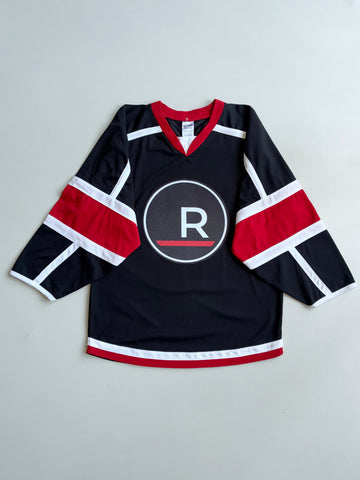Athletic Knit Hockey Jersey – Black x Red (2XL)
