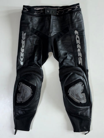 Spidi On Track Motorsport Black Leather Racing Pants Knee Padded (W:34|L:35)
