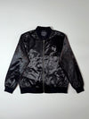 Oldnick Collection Satin Bomber Jacket  Black with Skull Patch Embroidered (M/L)