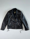Vintage Kito Lace-Up Black Leather Biker Jacket (S)