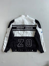 Y2K Style Black & White Embroidered Patch Racing Jacket(L)