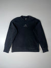 Adidas Chest Logo Crewneck Sweatshirt with Side Zip Detail — Black  (S)