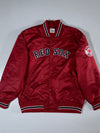 Boston Red Sox MLB Majestic Satin Snap-Up Jacket (Maroon) – Size (XL)