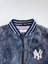 Vintage 90s New York Yankees Pro Player Genuine Sued Leather Bomber Jacket (XL/2Xl)