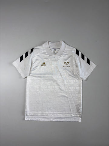 Adidas x Mo Salah | White Gold Jacquard Football Jersey | (XS)