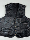 Vintage Patchwork Leather Vest – Black (S/M)