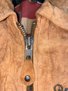 Vintage Schott NYC Sheepskin Suede Leather Motorcycle Jacket –lTan Custom Rider Lining (L/Xl)