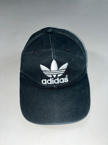 Adidas Originals Big Trefoil Embroidered Washed Black Cap (Adjustable)