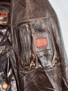 Vintage Redskins Leather Flight Bomber Jacket | Shearling Collar Detachable| G-1 Style (XL/2XL)