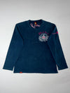 Japanese Oniarai “Black Soul” Embroidered Long Sleeve Tee – Navy – (XL)