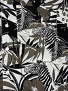 Vintage Freetime Zebra Leopard Print Short Sleeve Shirt Black White Men’s (L)
