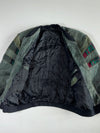 Vintage Green Suede Leather & Knit Panel Bomber Jacket (2XL)