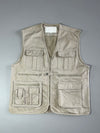 Vintage Beige Multi-Pocket Utility Fishing Vest (L)