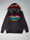Vintage Reputation Black Lightning Shark Full Zip Hoodie (M)