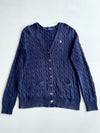 Ralph Lauren Navy Cable Knit Cardigan with Pockets (M)