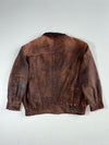 Vintage Brown Distressed Leather Detachable Sleeve Bomber Jacket (2XL)