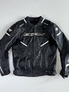 ICON Vintage Black Genuine Leather Armoured Moto Racing Jacket Padded (L)