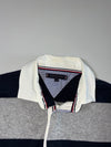 Tommy Hilfiger Block Stripe Rugby Polo Shirt — Navy / Grey Long Sleeve (S)