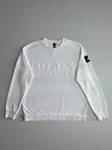 Adidas Athletics Embossed Logo Crewneck Sweatshirt – White  (XL)