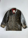 Zino & Judy Distressed Black Leather Jacket (XL/2Xl)