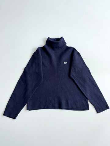 Lacoste Croc Logo Wool Turtleneck Sweater women’s – Navy (S)