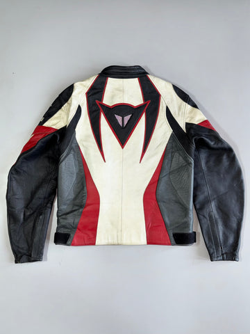 Vintage Dainese Original Pure Italian Leather With Reflective Logo Rack Jacket (M)