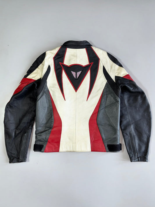 Vintage Dainese Original Pure Italian Leather With Reflective Logo Rack Jacket (M)