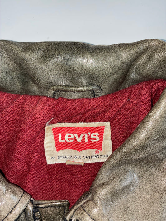 Vintage Levi’s Olive Leather Jacket (XL)