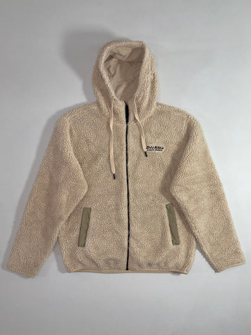 Dickies Sherpa Hoodie Cream Workwear Fleece, Oversized Fit (L)